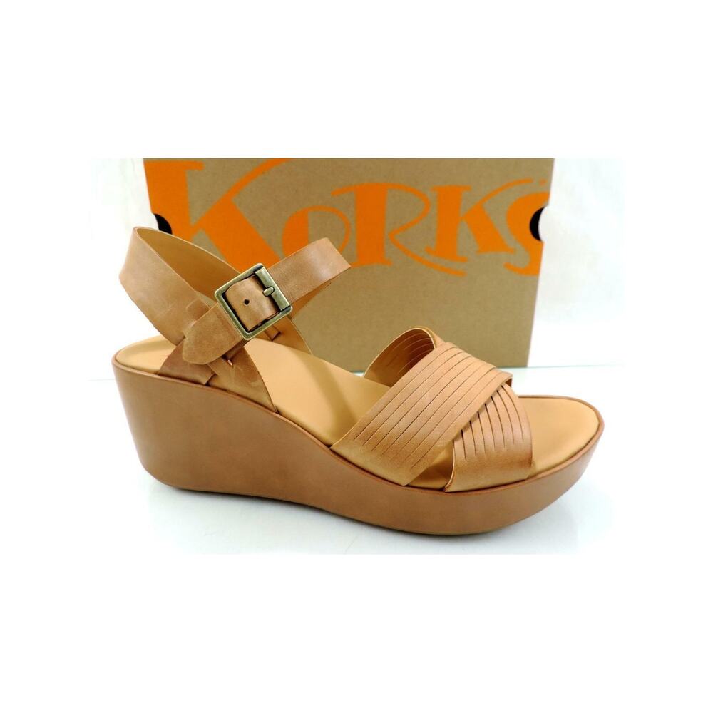 Korks By Kork-Ease Martinique Platform Wedge Sandals Comfort Natural Size 9